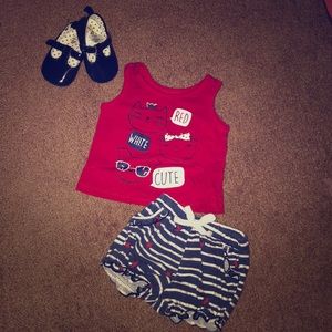 Fourth of July Baby Girl Outfit (3mo) EUC